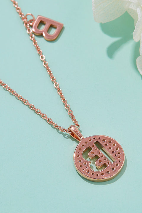 A - J | Moissanite & Rose Gold Pendant Necklace