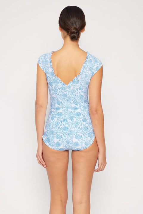 Bring Me Flowers Mommy & Me V-Neck One Piece Swimsuit Thistle Blue