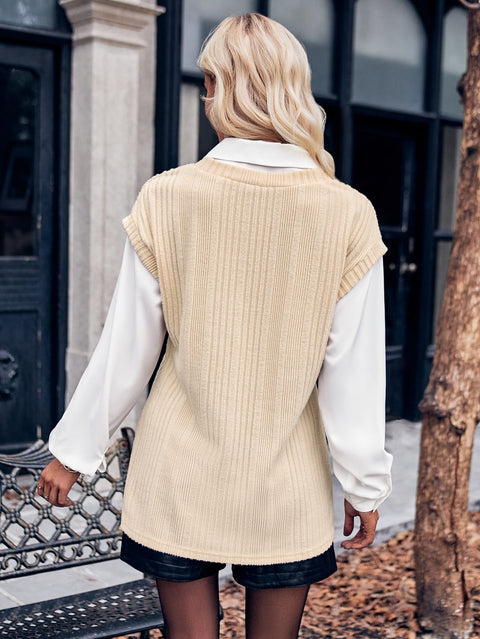 As If Sweater Vest Blouse