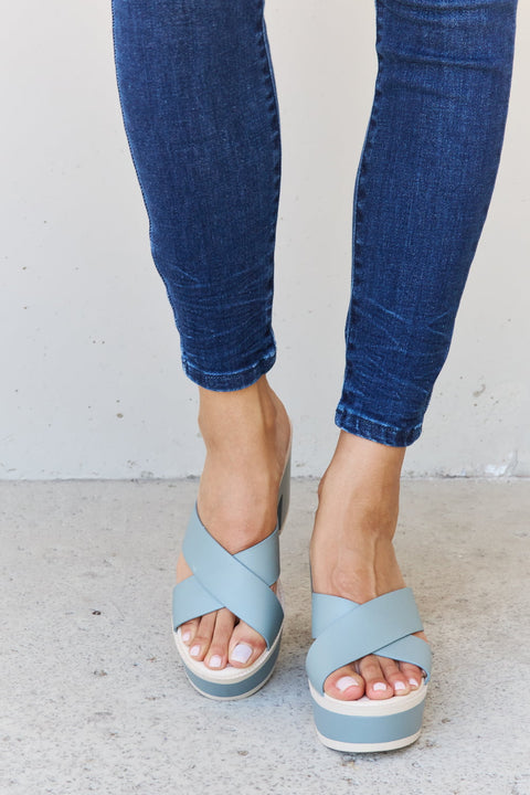 Cherish The Moment Sandals in Misty Blue