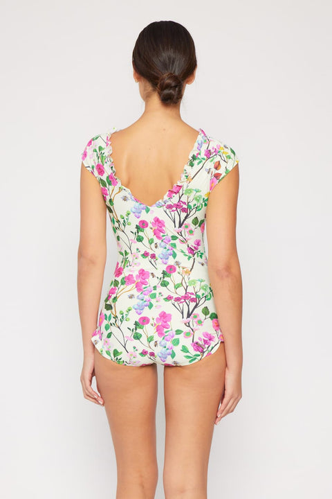 Bring Me Flowers Mommy & Me V-Neck One Piece Swimsuit Cherry Blossom Cream