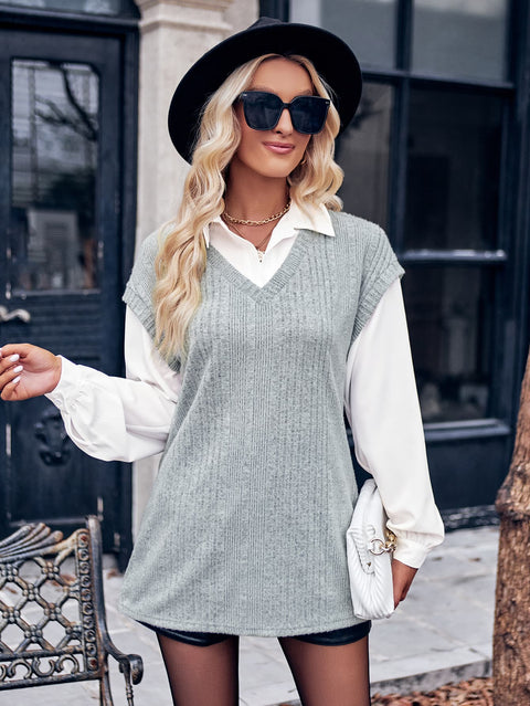 As If Sweater Vest Blouse