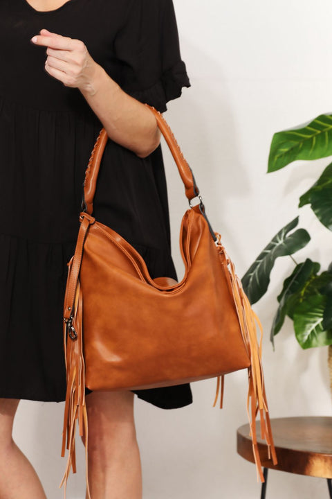 Lyla Leather Fringe Shoulder Bag