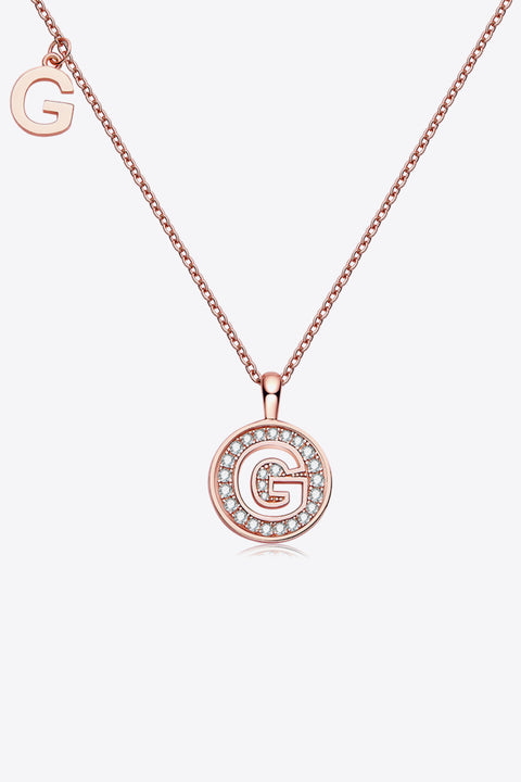 A - J | Moissanite & Rose Gold Pendant Necklace