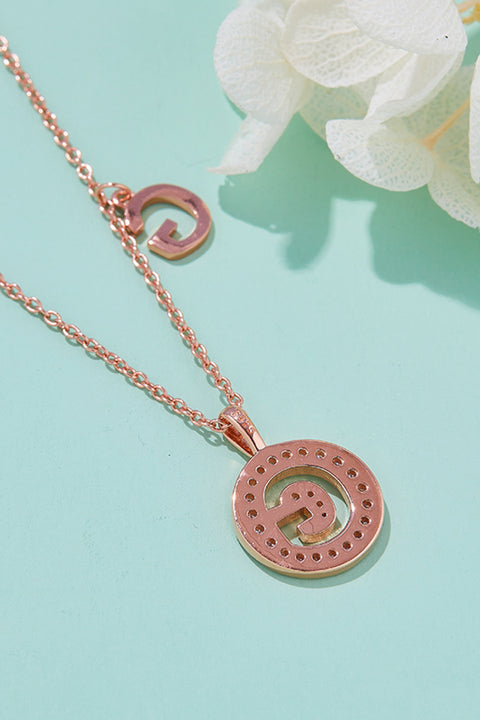 A - J | Moissanite & Rose Gold Pendant Necklace