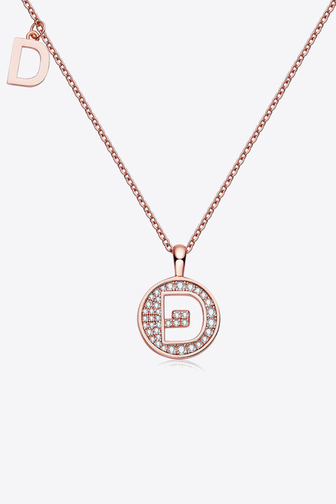 A - J | Moissanite & Rose Gold Pendant Necklace