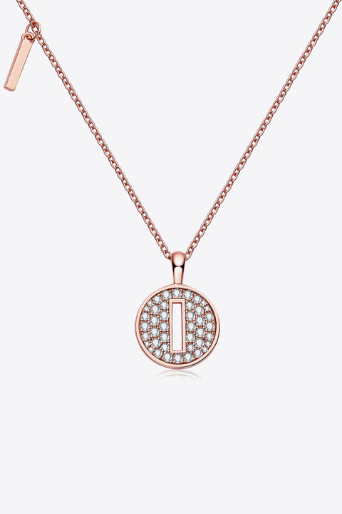 A - J | Moissanite & Rose Gold Pendant Necklace