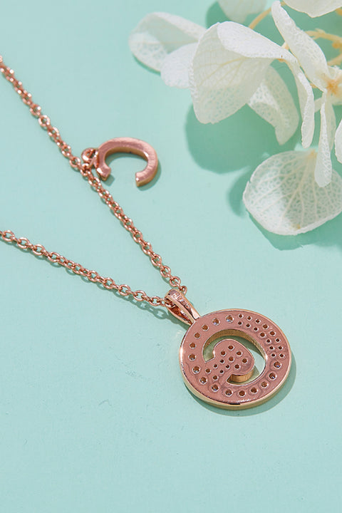 A - J | Moissanite & Rose Gold Pendant Necklace