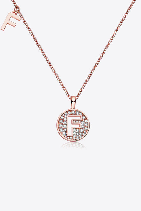 A - J | Moissanite & Rose Gold Pendant Necklace