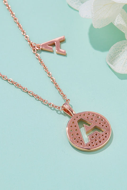 A - J | Moissanite & Rose Gold Pendant Necklace