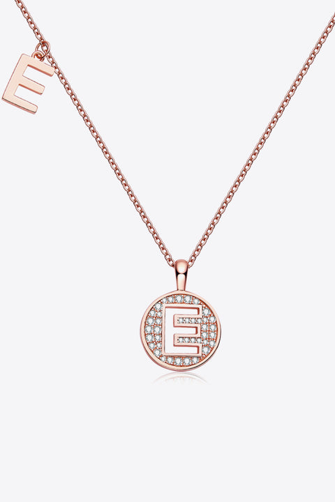 A - J | Moissanite & Rose Gold Pendant Necklace