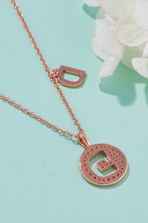 A - J | Moissanite & Rose Gold Pendant Necklace