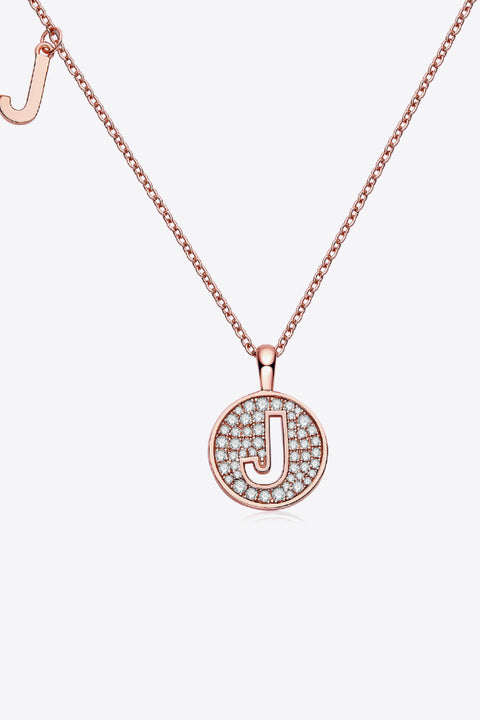 A - J | Moissanite & Rose Gold Pendant Necklace