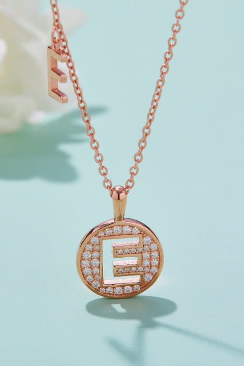 A - J | Moissanite & Rose Gold Pendant Necklace