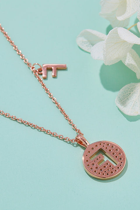 A - J | Moissanite & Rose Gold Pendant Necklace