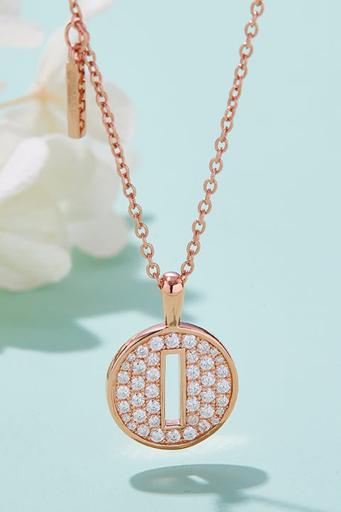 A - J | Moissanite & Rose Gold Pendant Necklace